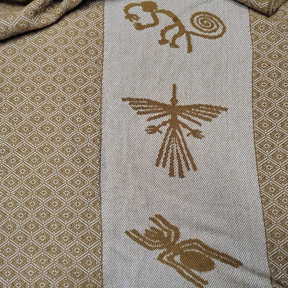 Alpaca wool Hooded Poncho Tassel Aztec pattern all seasons boho hippie XXL Peru - Picture 6 of 7